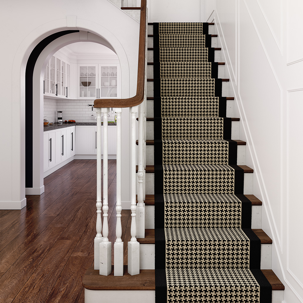 Black & White Stair Runner | Roll Width: 2' 2
