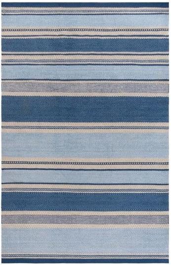 Striped Outdoor Blue Rug