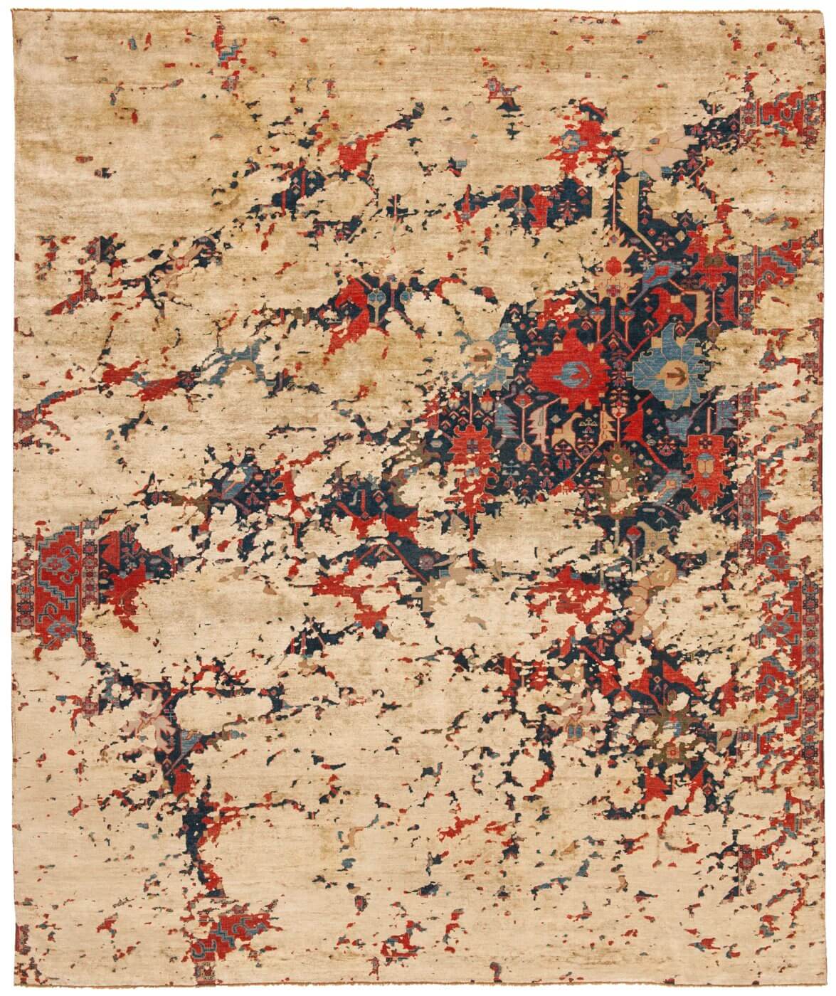 Faded effect Hand Knotted Vintage Rug