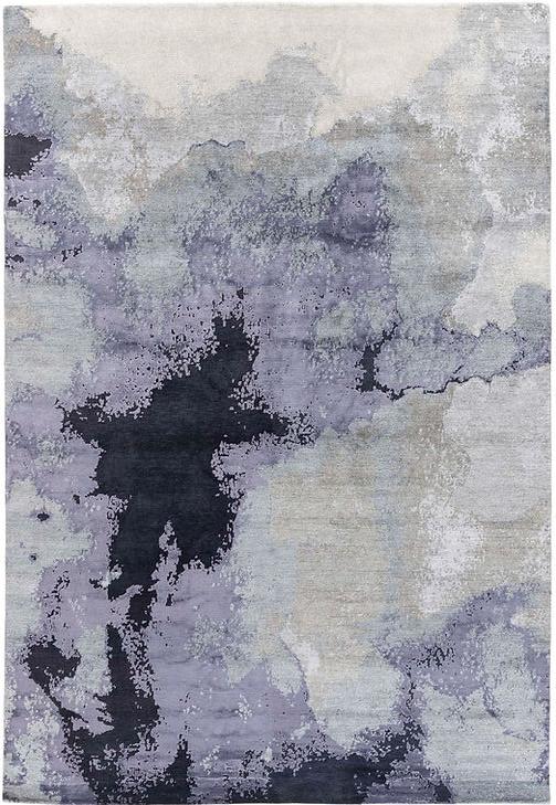 Handmade Luxury Abstract Purple Rug