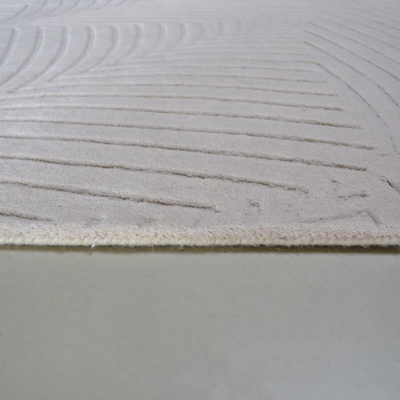 Beige Wool Embossed Rug