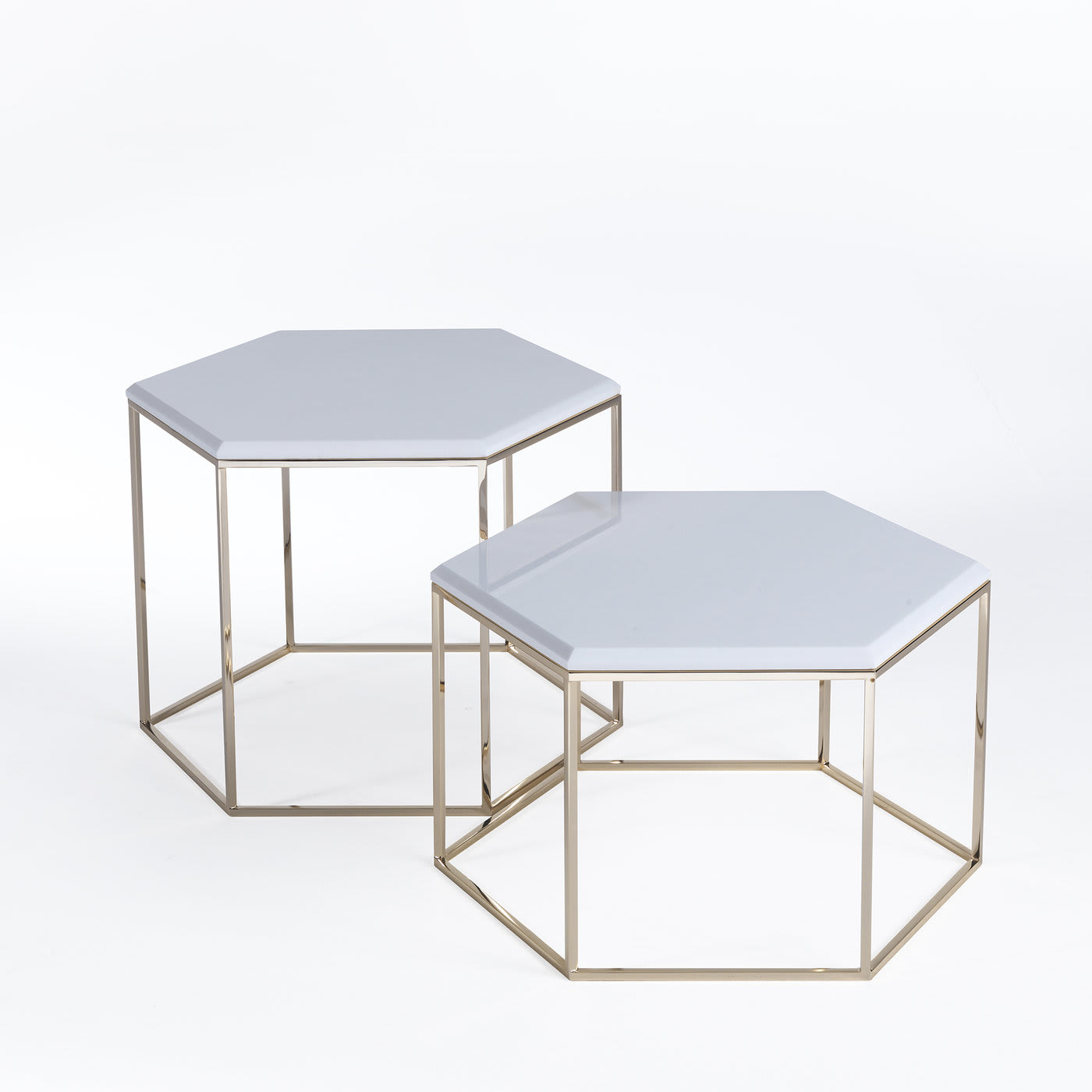 Hexagonal White Marble Coffee Table