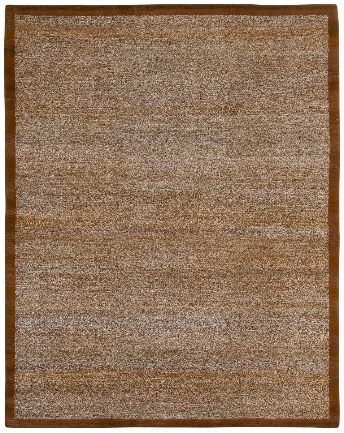 Hand-Knotted Border Brown Rug