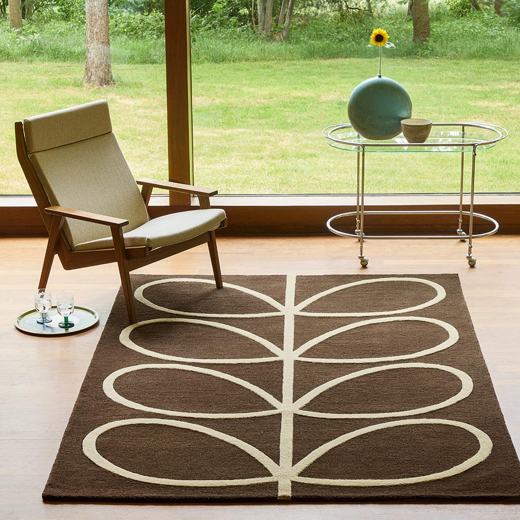 Giant Linear Stem Walnut Rug