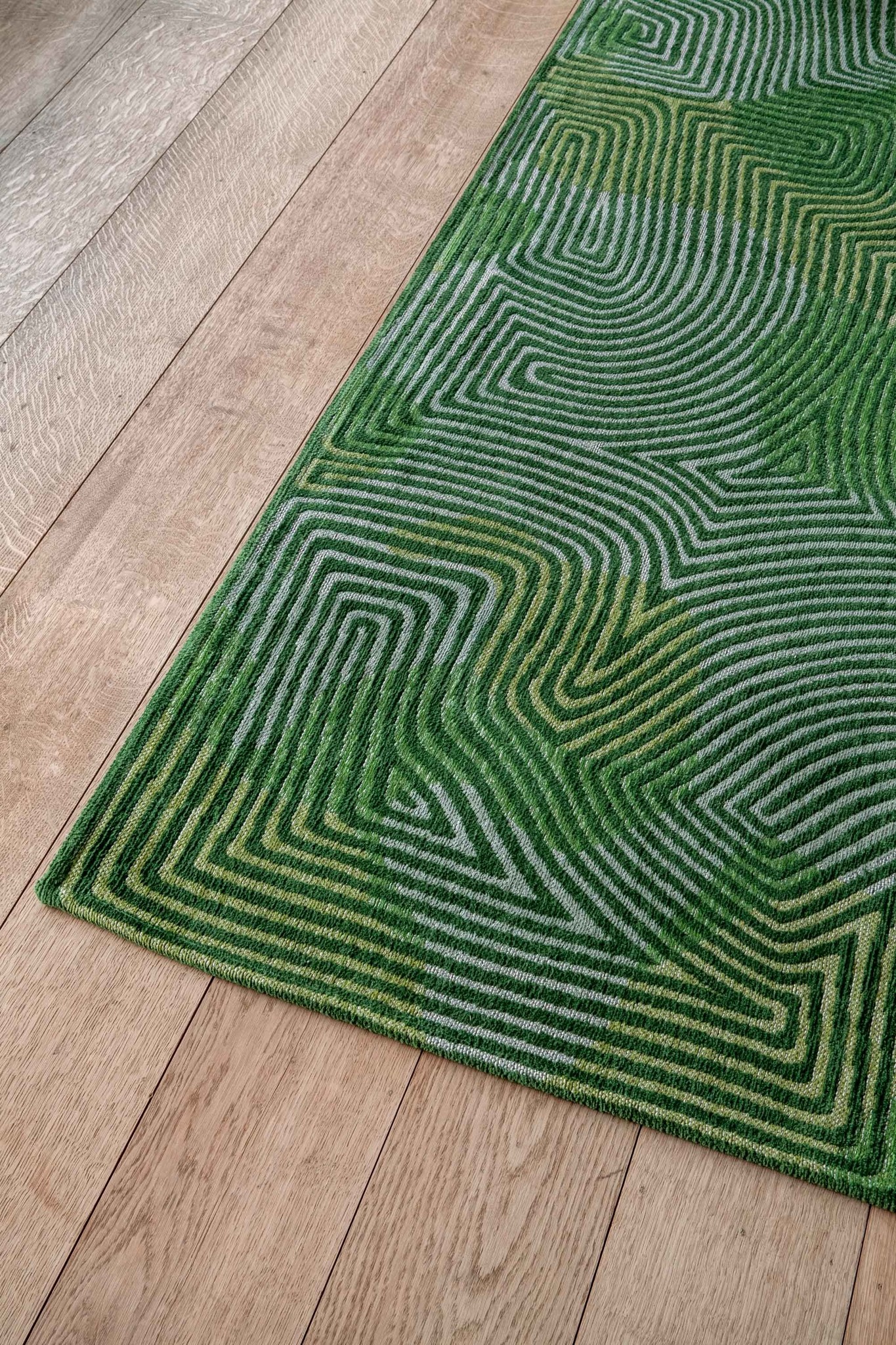 Green Waves Flatwoven Rug