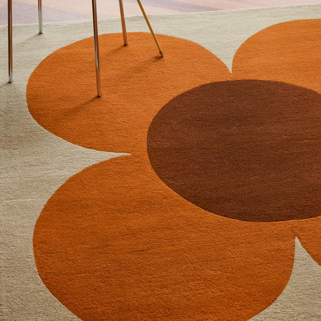 Flower Pumpkin / Ecru Rug | Size: 6' 7