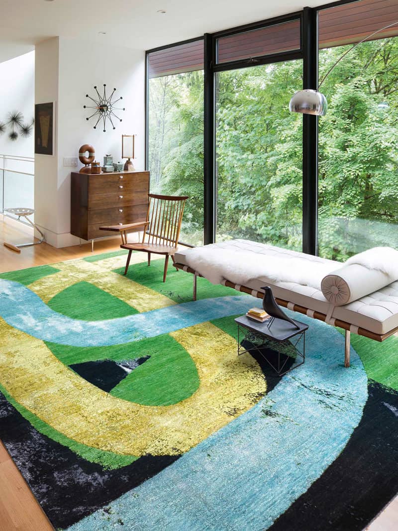 Original Green / Yellow Luxury Handmade Rug