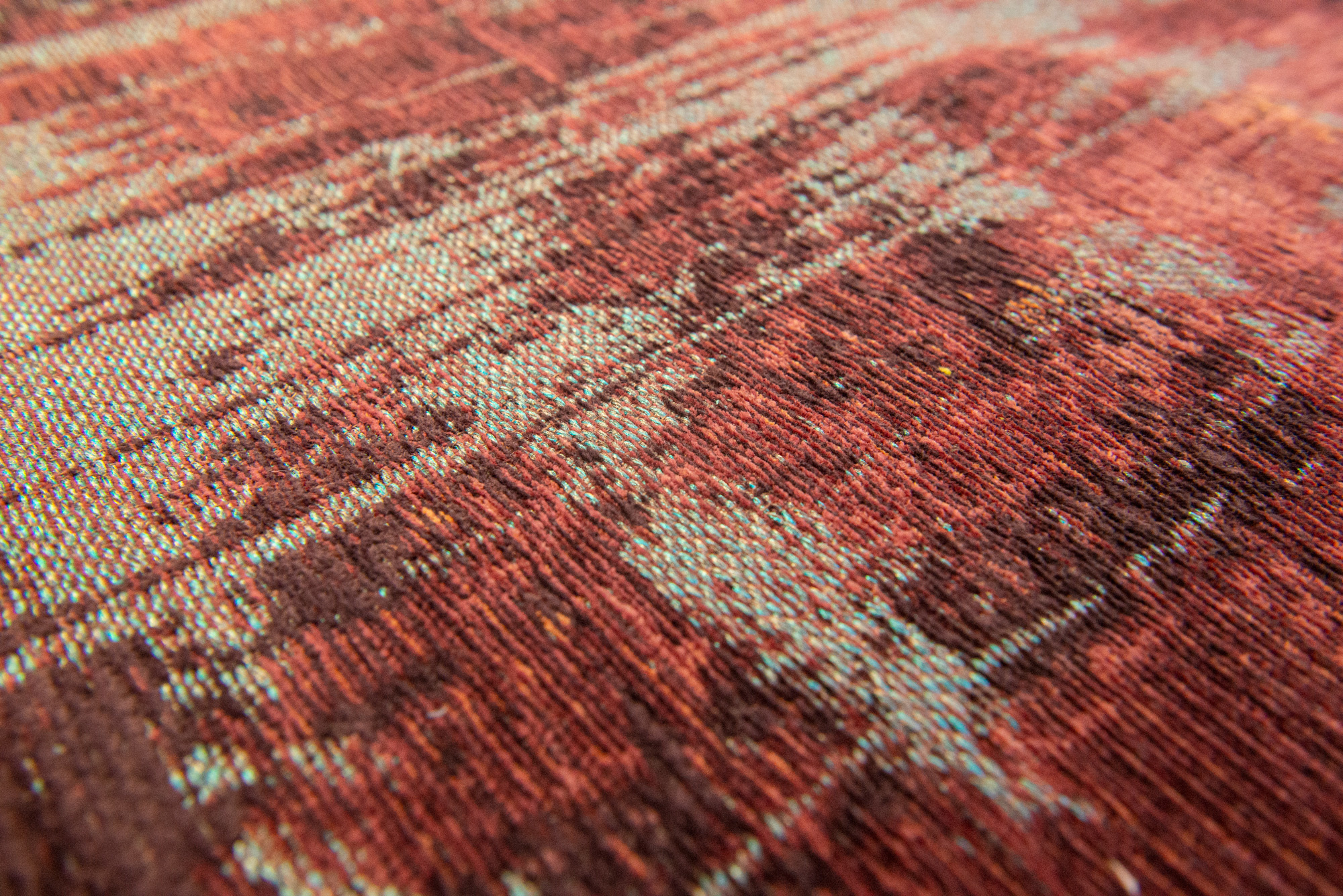 Abstract Flatwoven Red Rug