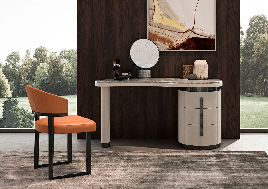 Table Mirror with Marble Base