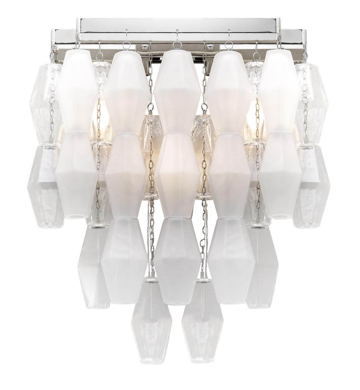 Polished Nickel Murano Glass Wall Sconce