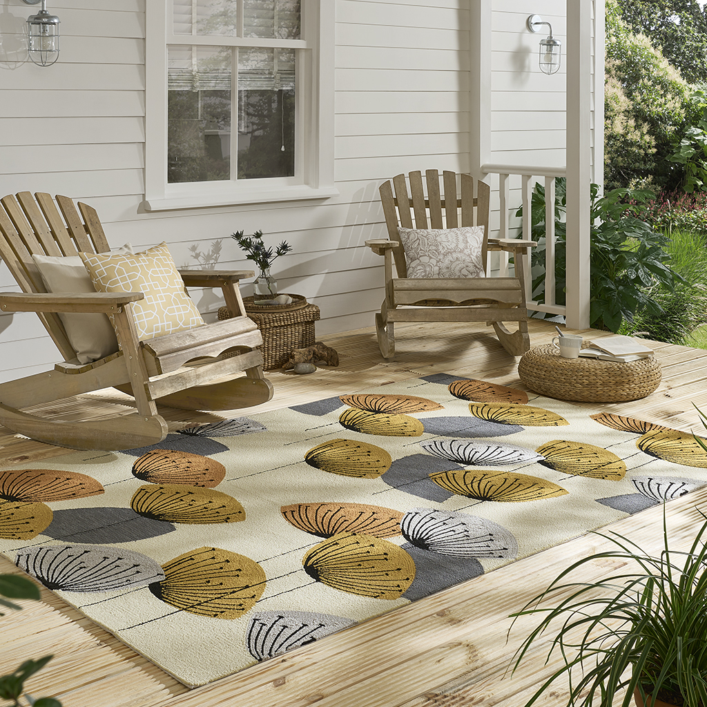 Dand. Clocks Och / Sil Outdoor Rug