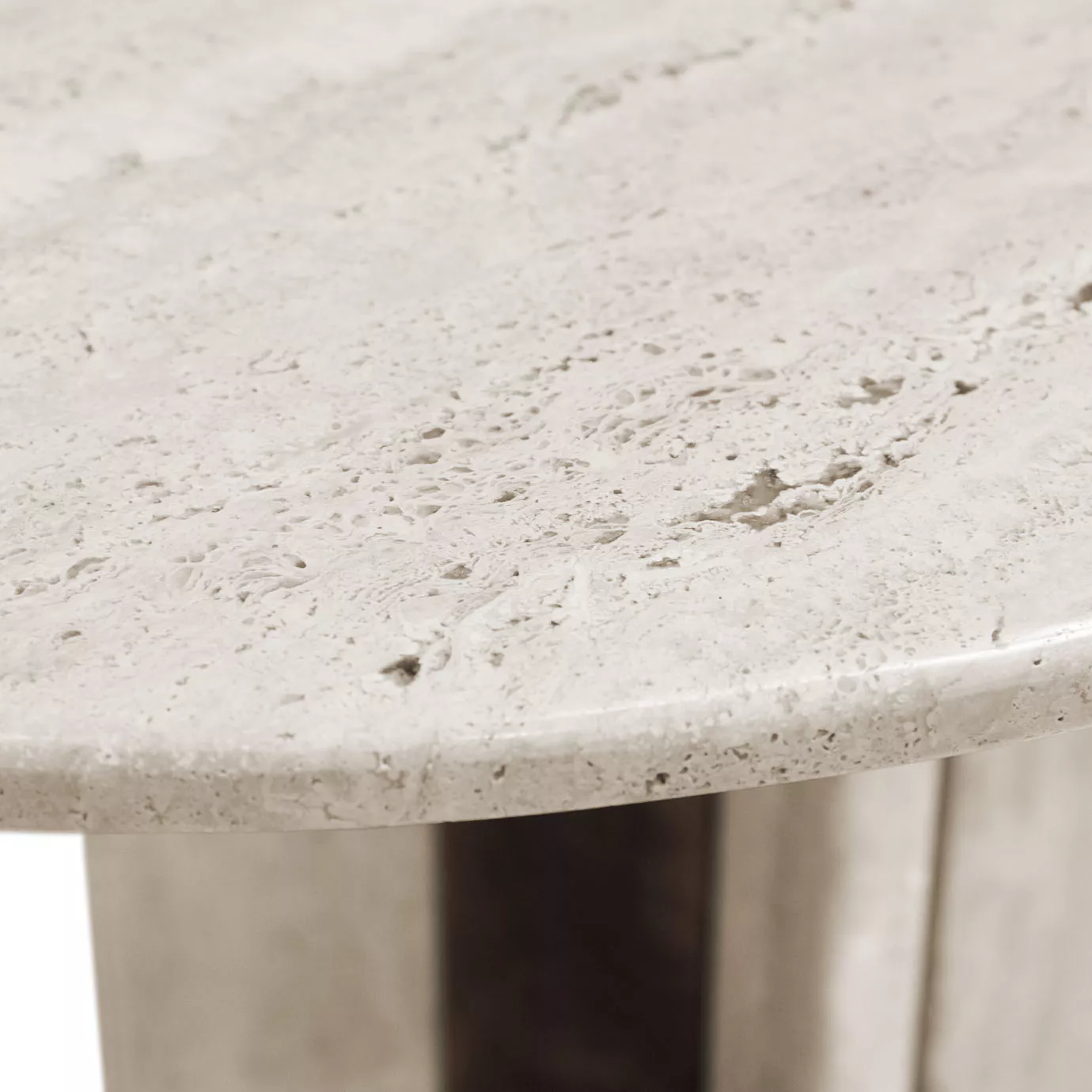 Parisian Travertine Marble Oval Dining Table