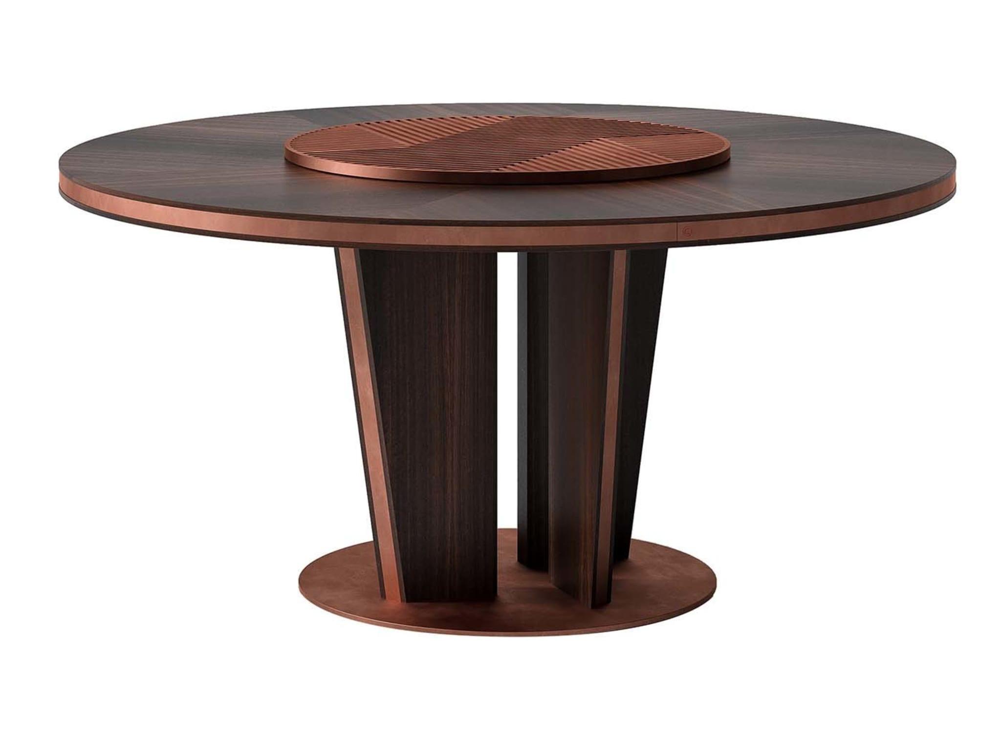 Dark Wood Round Dining Table