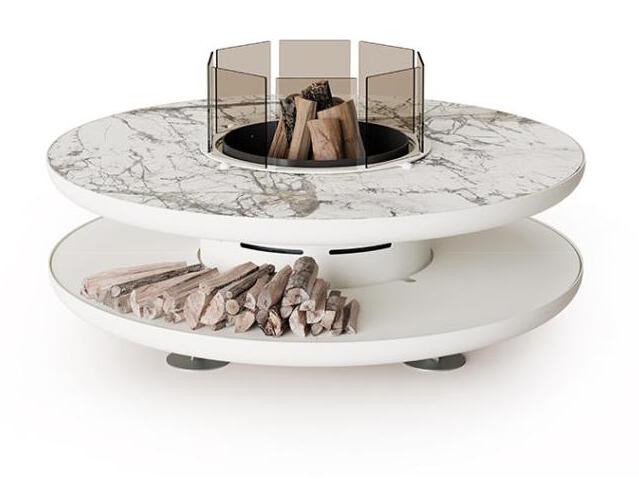 Moon Plus Round Garden Fire Pit | Finishing: Imperial Grey