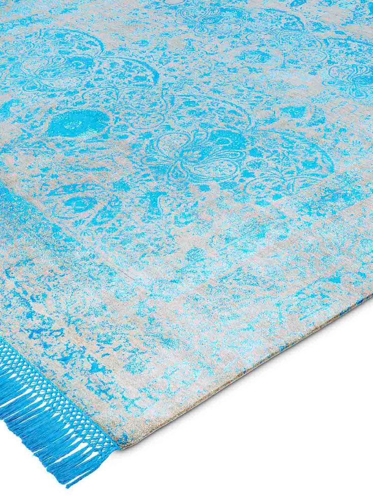 Electric Blue Hand Woven Rug