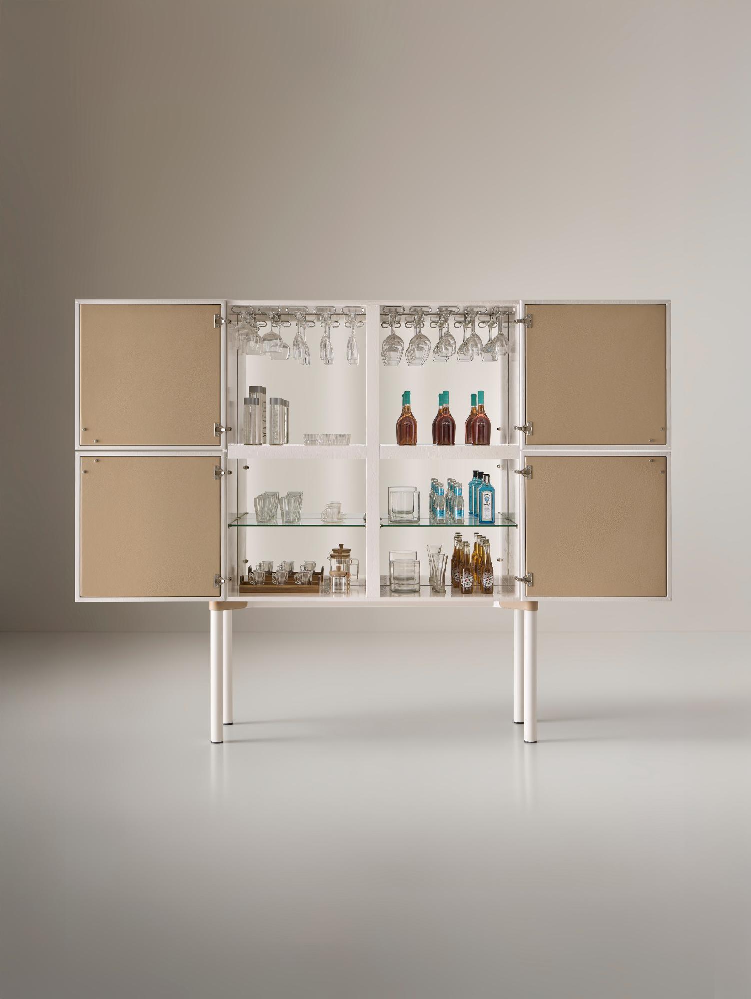 Alexandra Contemporary White Bar Cabinet