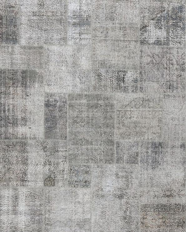 Light Gray Patchwork Handmade Rug