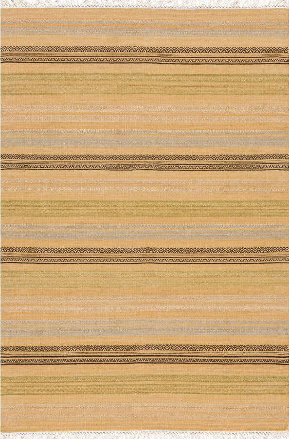 Wool Flat Weave Kilim Stripes Sitap Rug Col. 