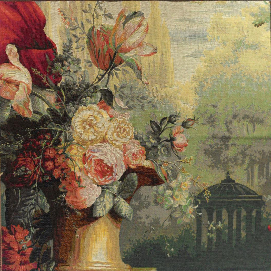 Kiosk and Flowers Decorative Tapestry