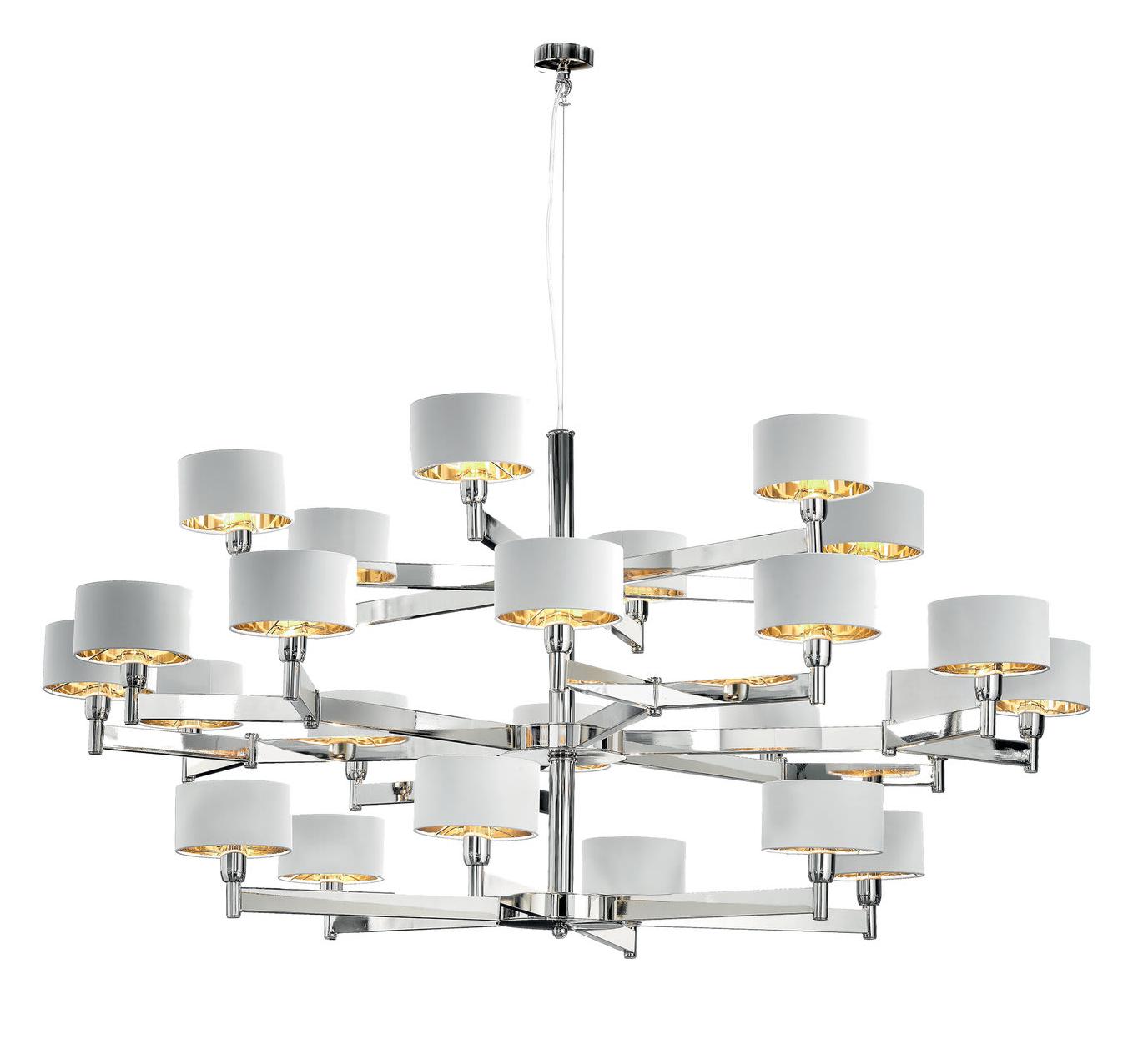 Contemporary Polished Nickel Chandelier