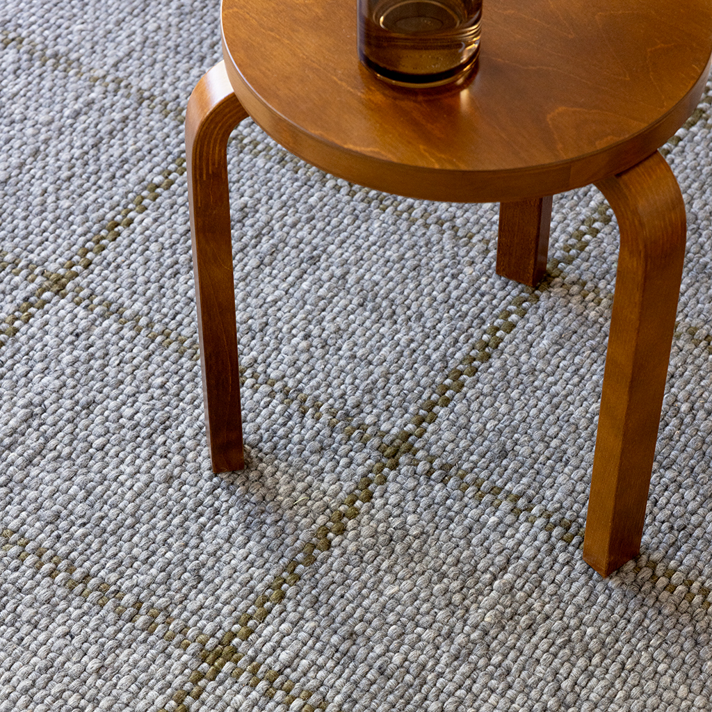 Slate Olive Check Rug