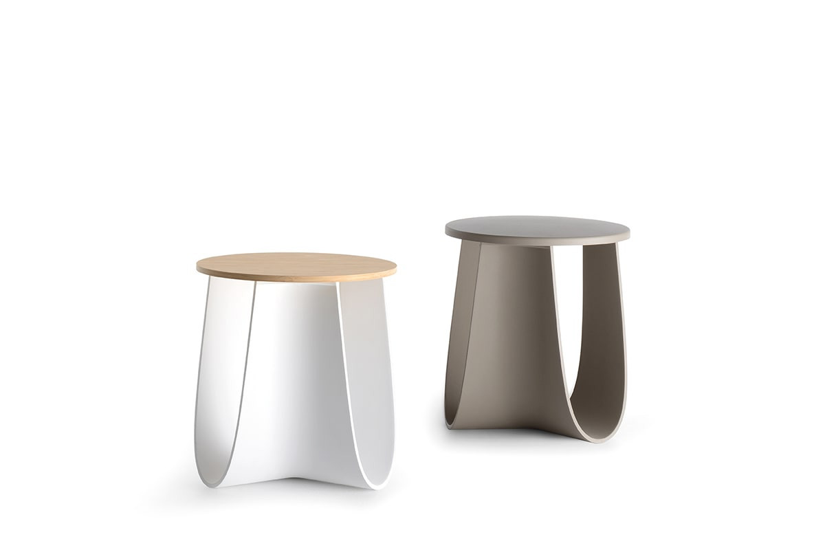 SAG Italian Stool | Indoor / Outdoor: Indoor | Structure: White Polyurethane | Tabletop: White Polyurethane