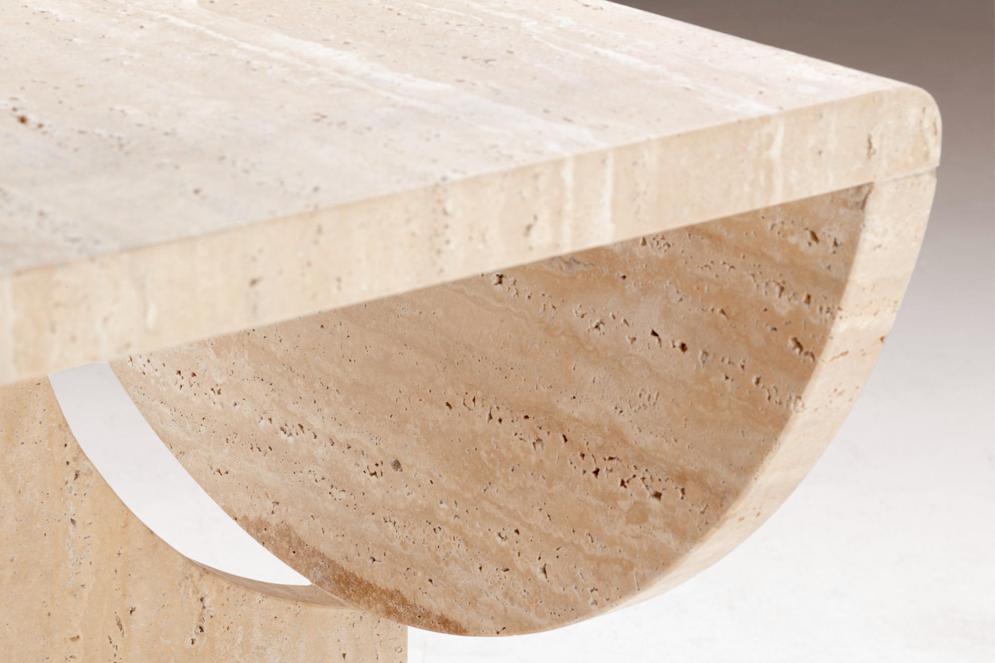 Playing Games Travertine Side Table