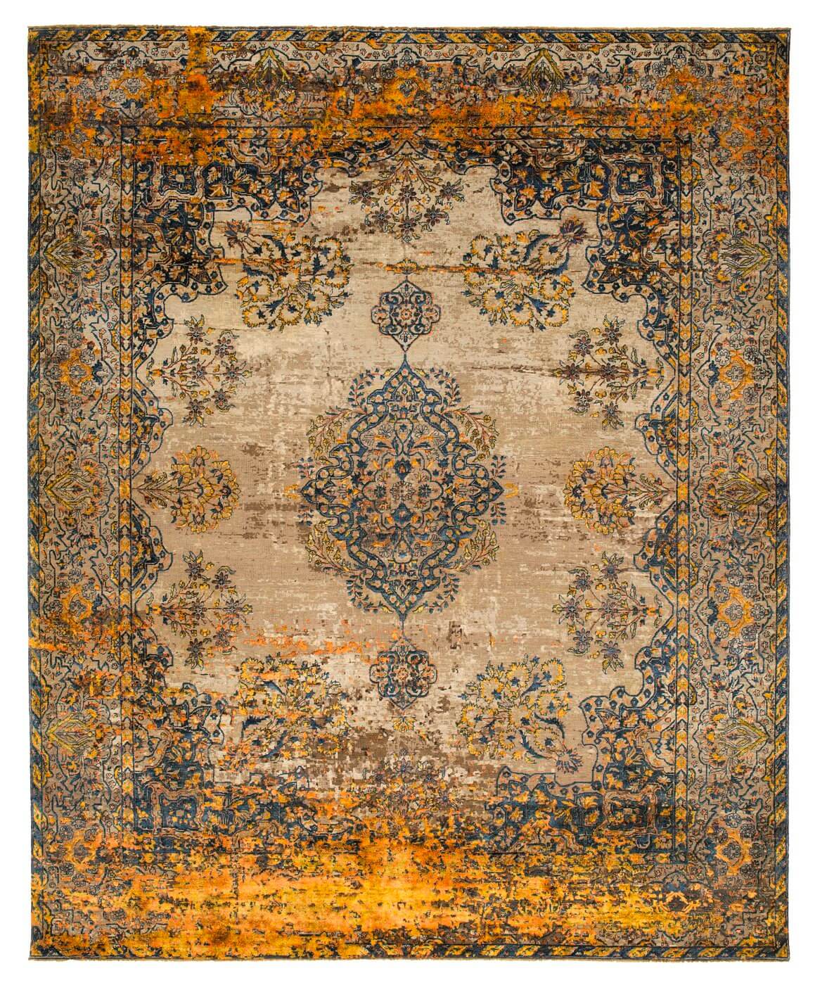 Faded effect Hand Knotted Vintage Rug