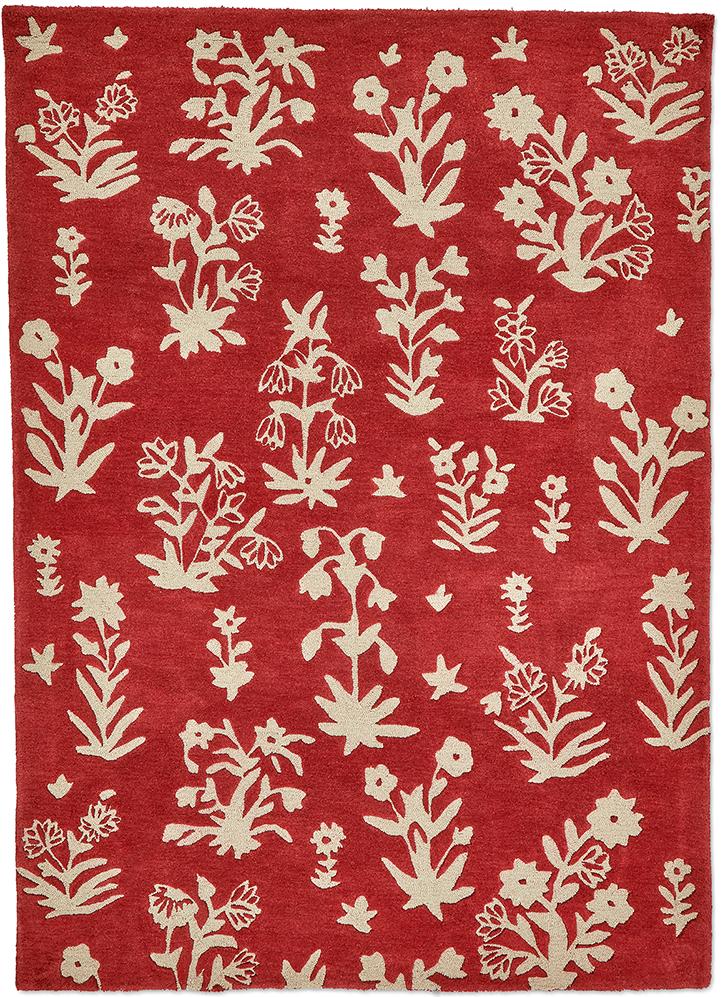 Woodland Glade Damson Red Rug ☞ Size: 6' 7" x 9' 2" (200 x 280 cm)