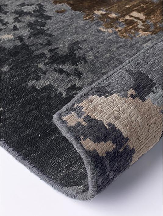 Limited Edition Charcoal Blue Gold Rug