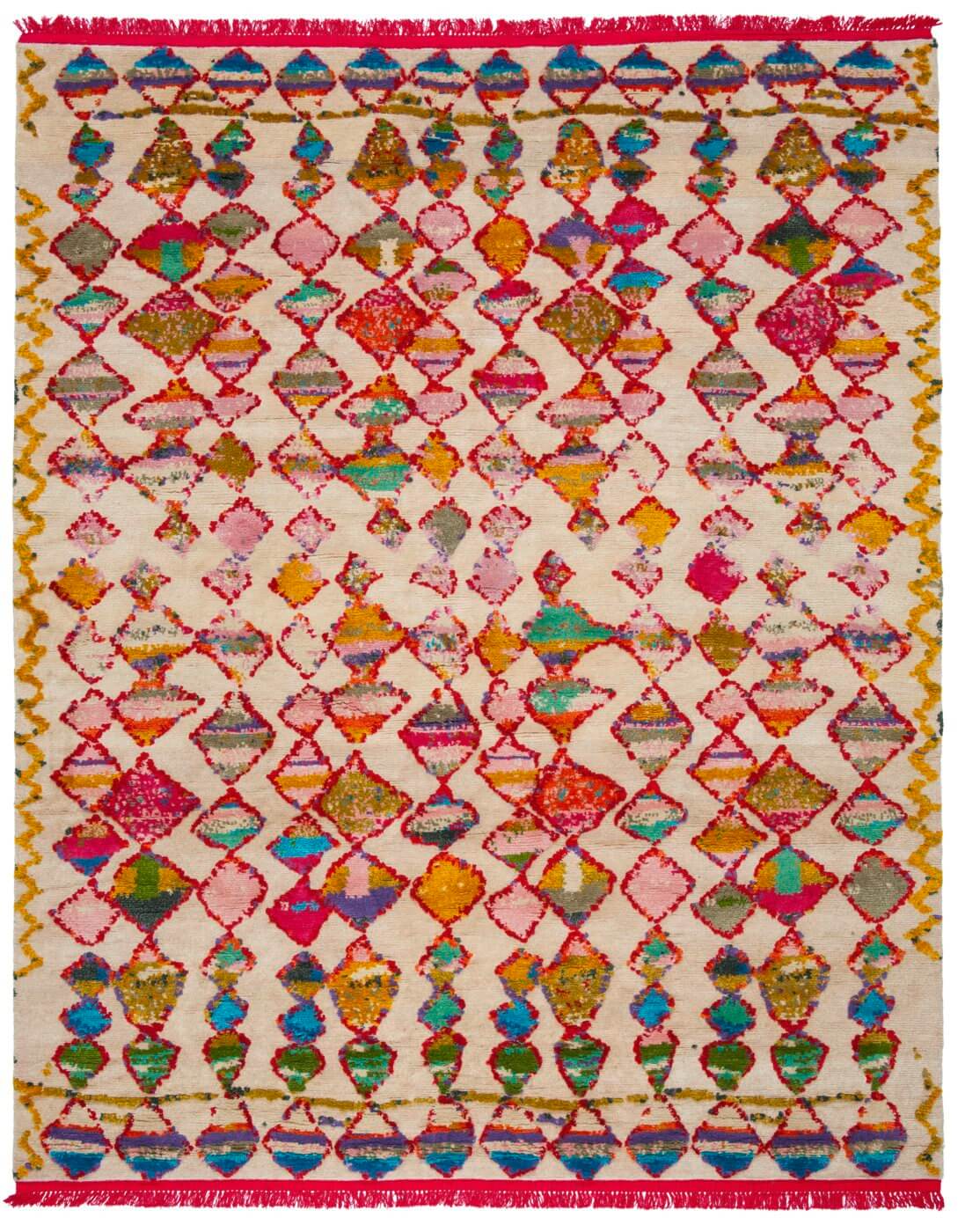 Hand-knotted Wool & Silk Multicolour Rug