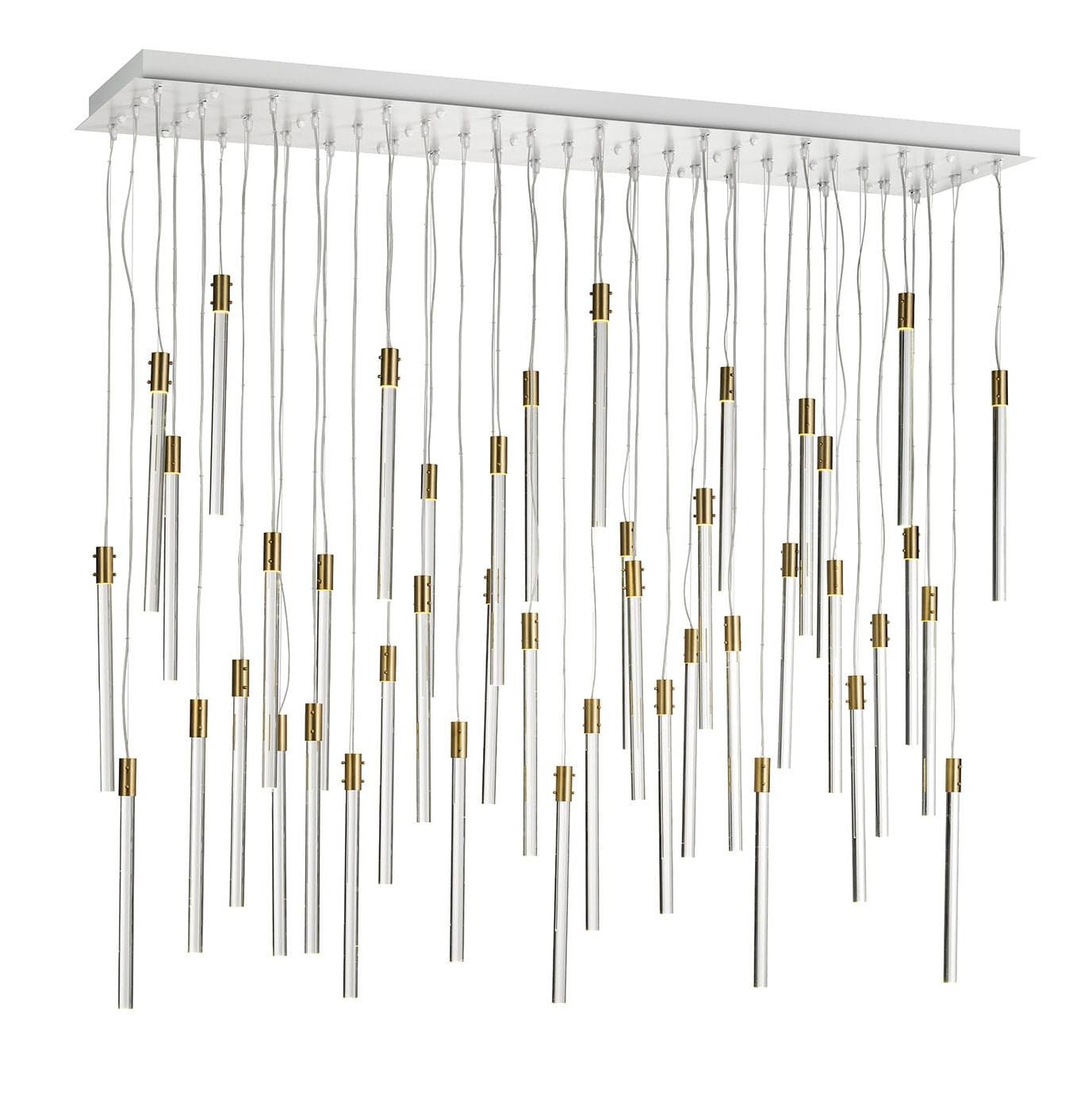 Modern Chandelier with 43 Clear Glass Pendants