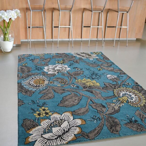 Passion Flower Teal Premium Rug | Size: 3' 11