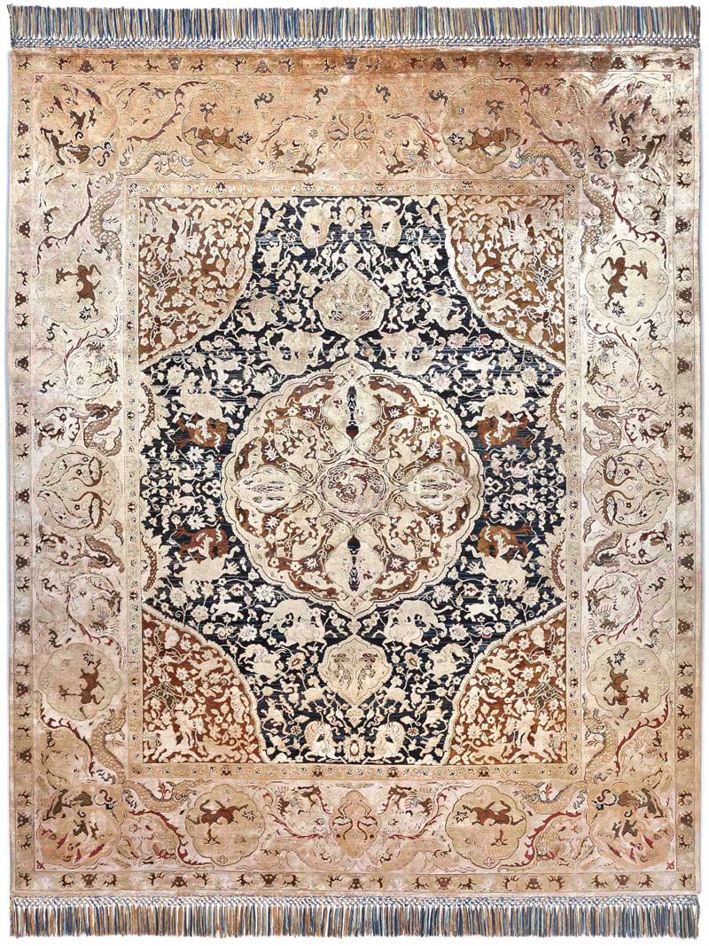 Gold Hand Knotted Rug