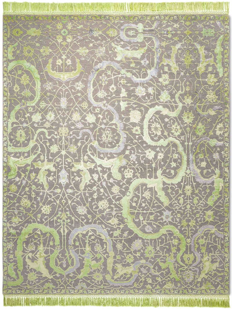 Tabriz Green Hand Woven Rug