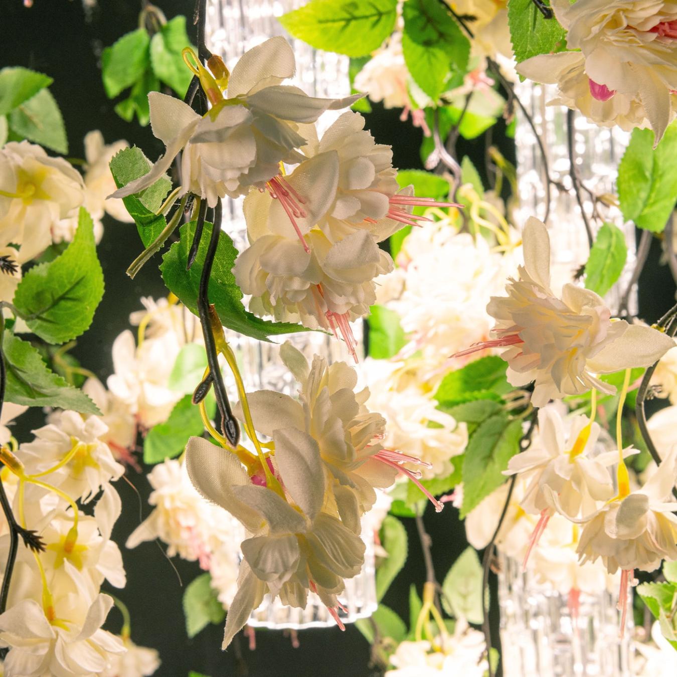 White Cascade Square Chandelier
