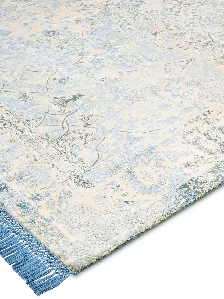 Light Blue Hand Woven Rug