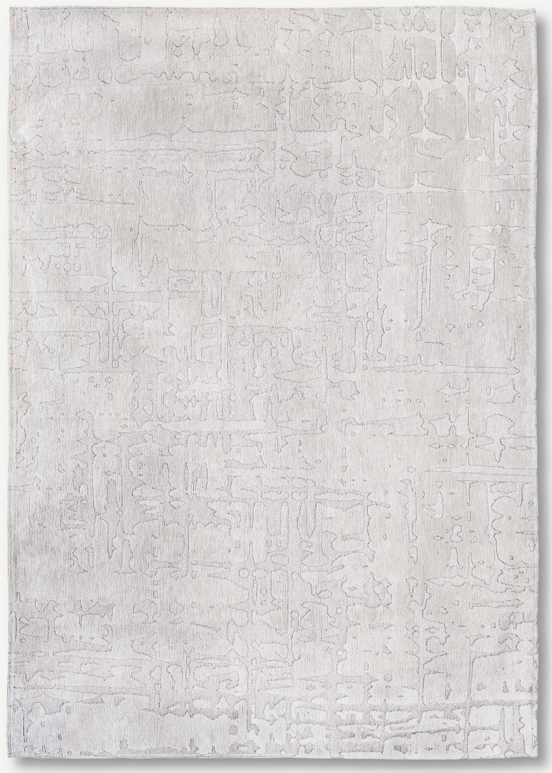 Abstract Silver Belgian Rug