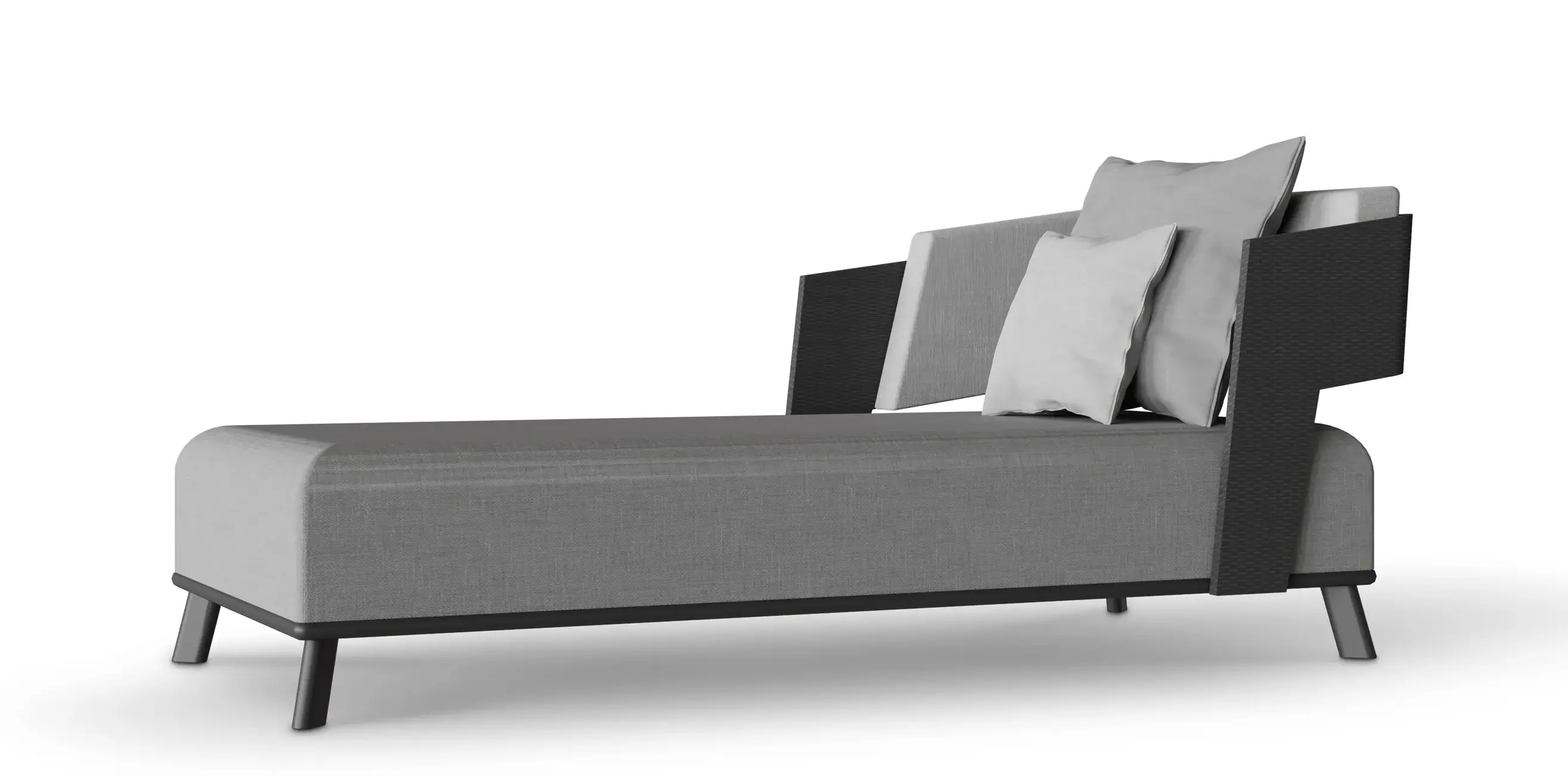 Crown Grey Chaise Longue