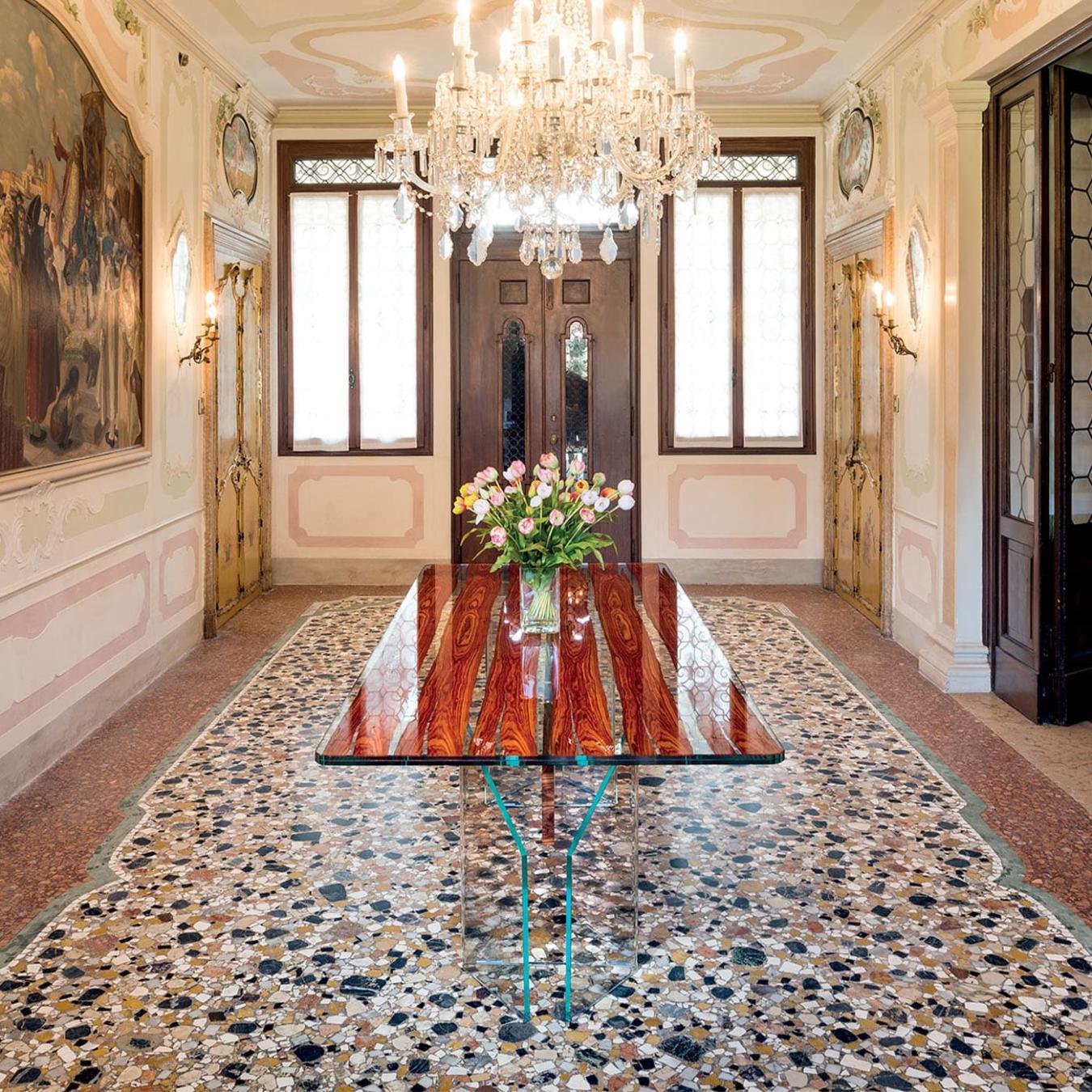 Parigi Wood & Glass Dining Table