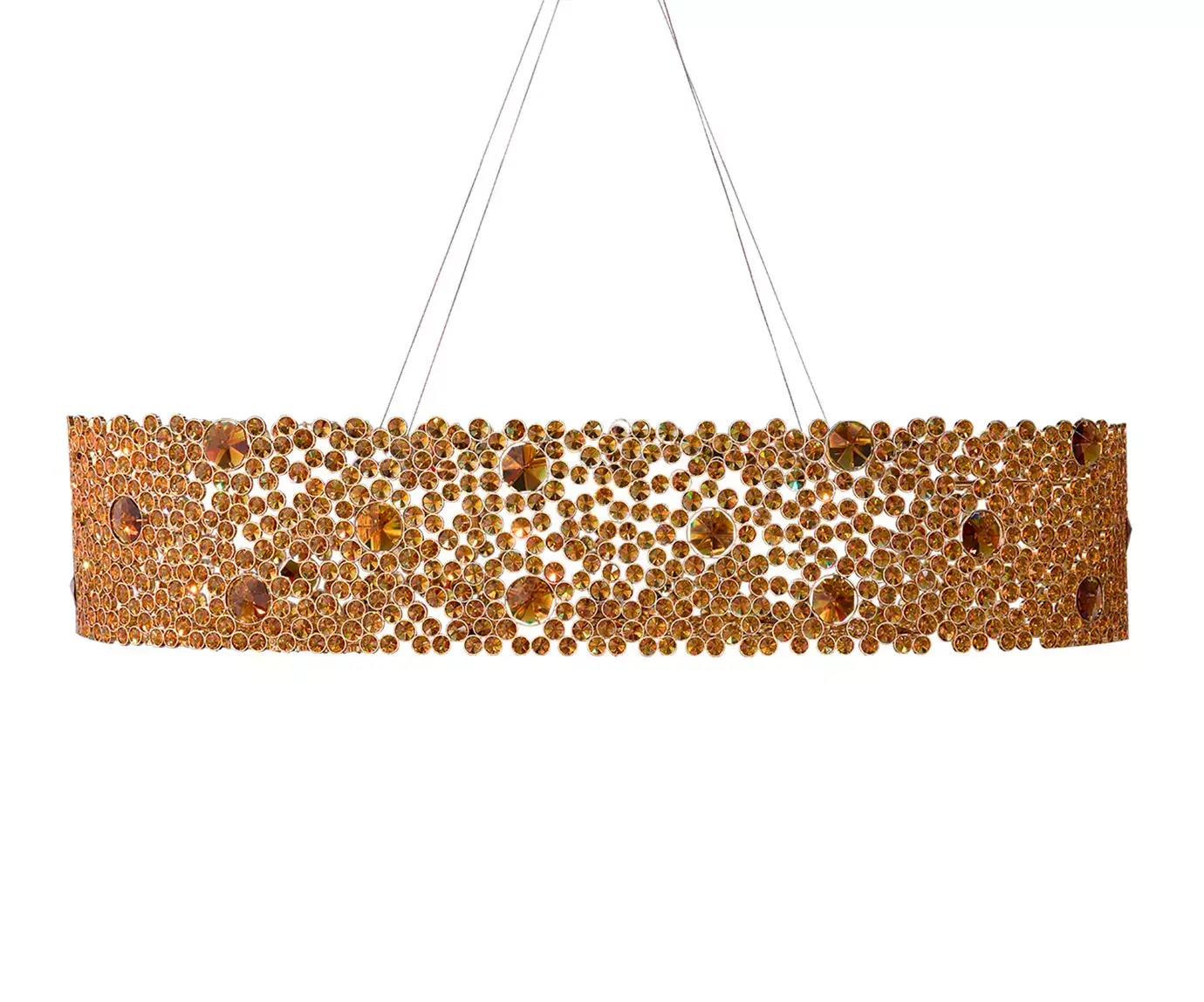 Eternelle Oval Bronze Glass Chandelier