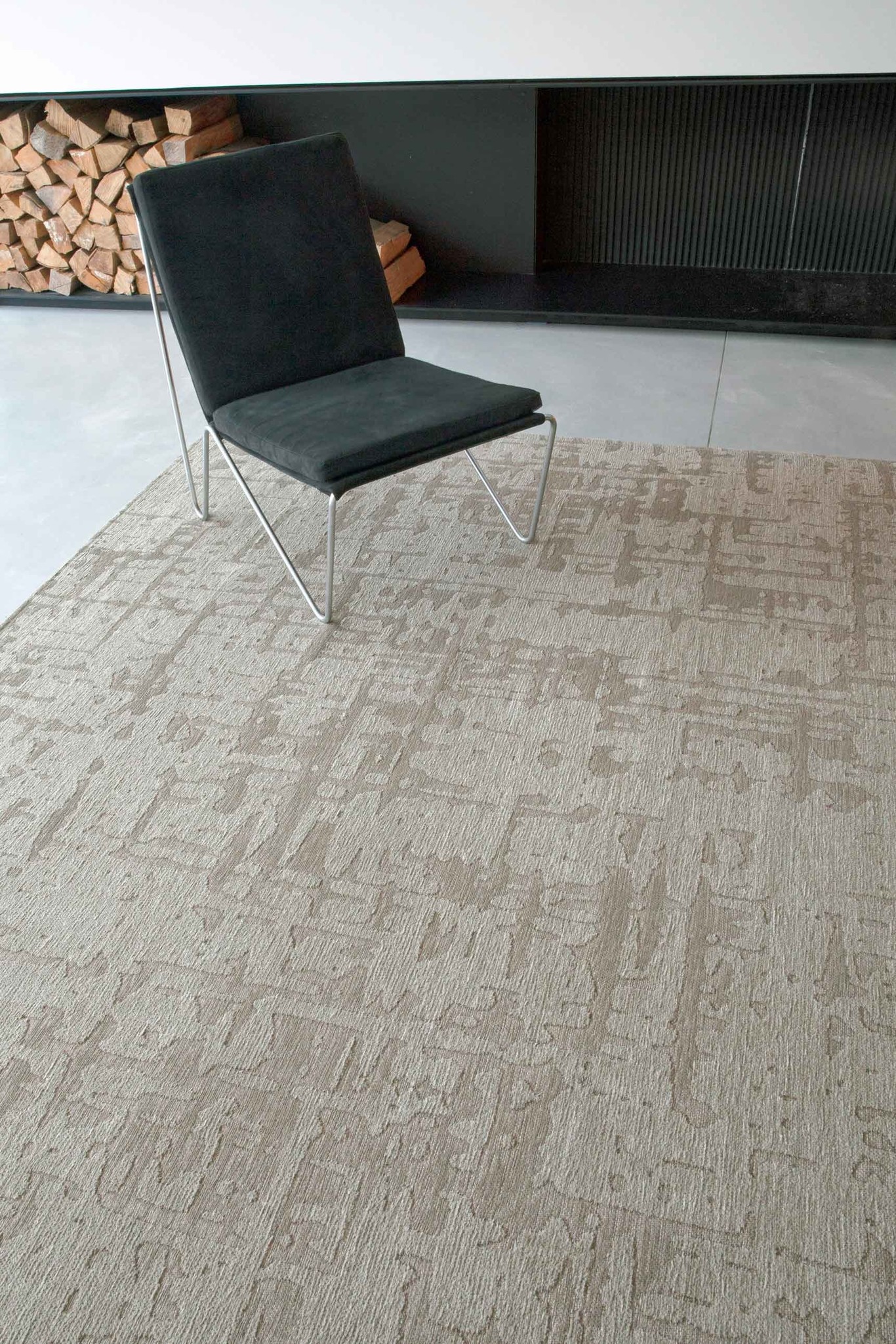 Abstract Beige Belgian Rug