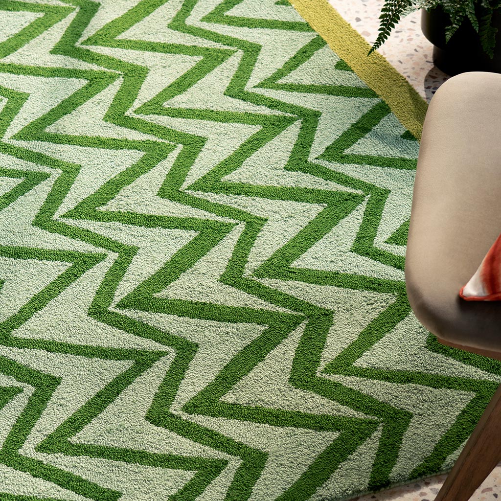 Green Flat Weave Outdoor Rug