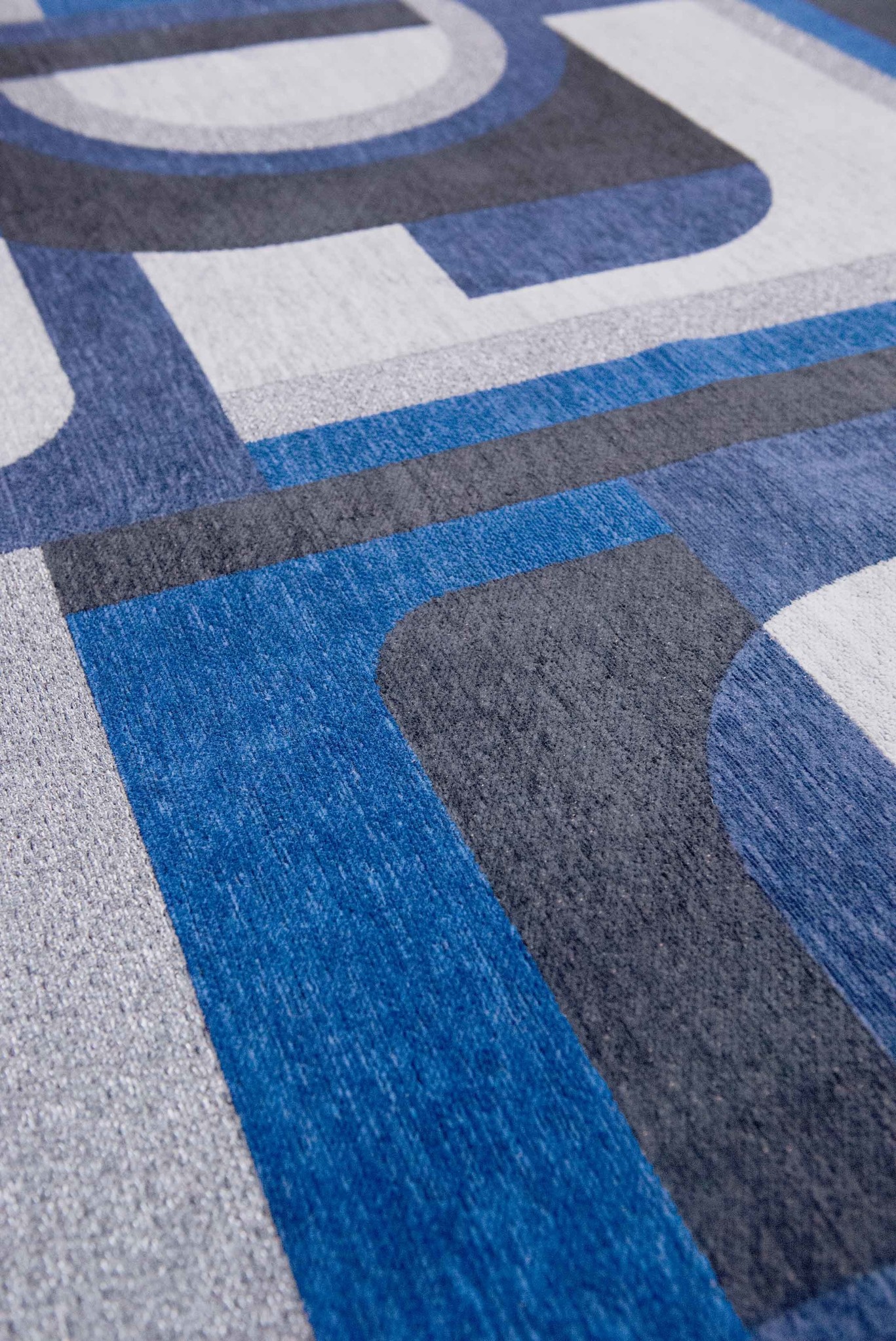 Geometric Blue Flatwoven Rug