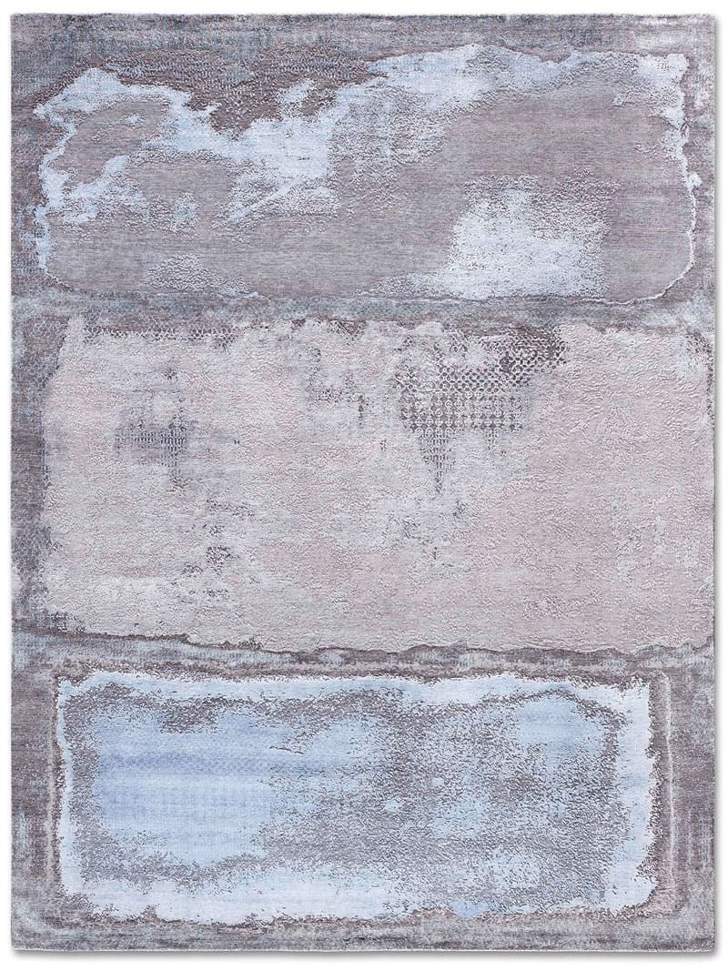 Light Blue Silver Luxury Handmade Rug