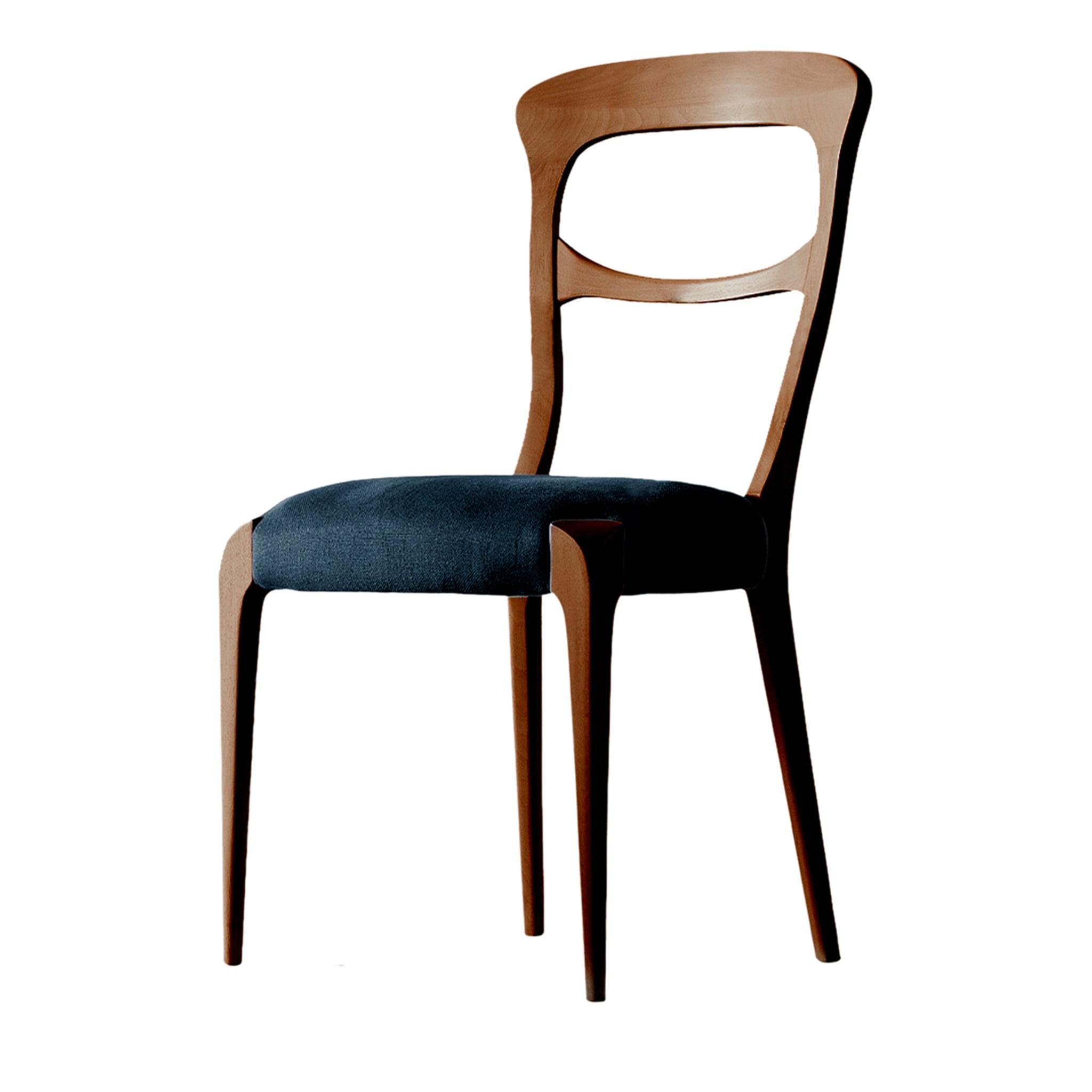 Capotavola Natural Solid Walnut Chair ☞ Color: Velvet G075 640