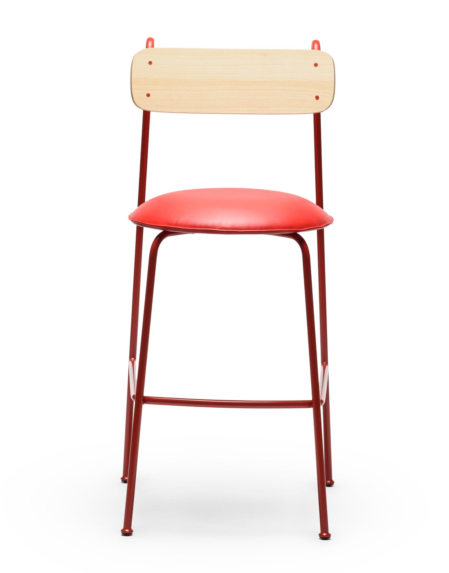 Lena SG-75 Red Ash Wood Bar Chair