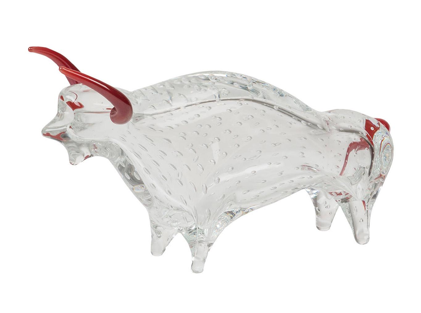 Glass Bull Figurine