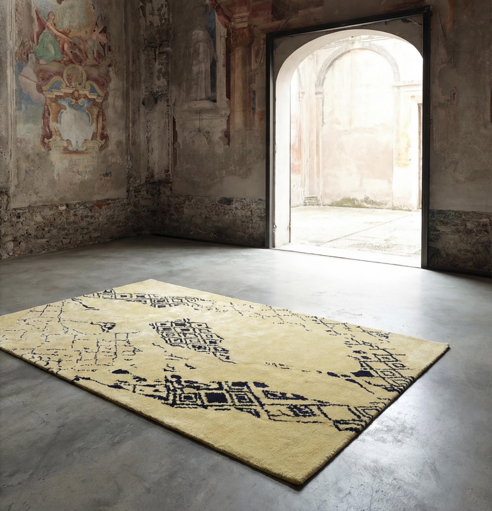 Golden Symbolica Handcrafted Rug