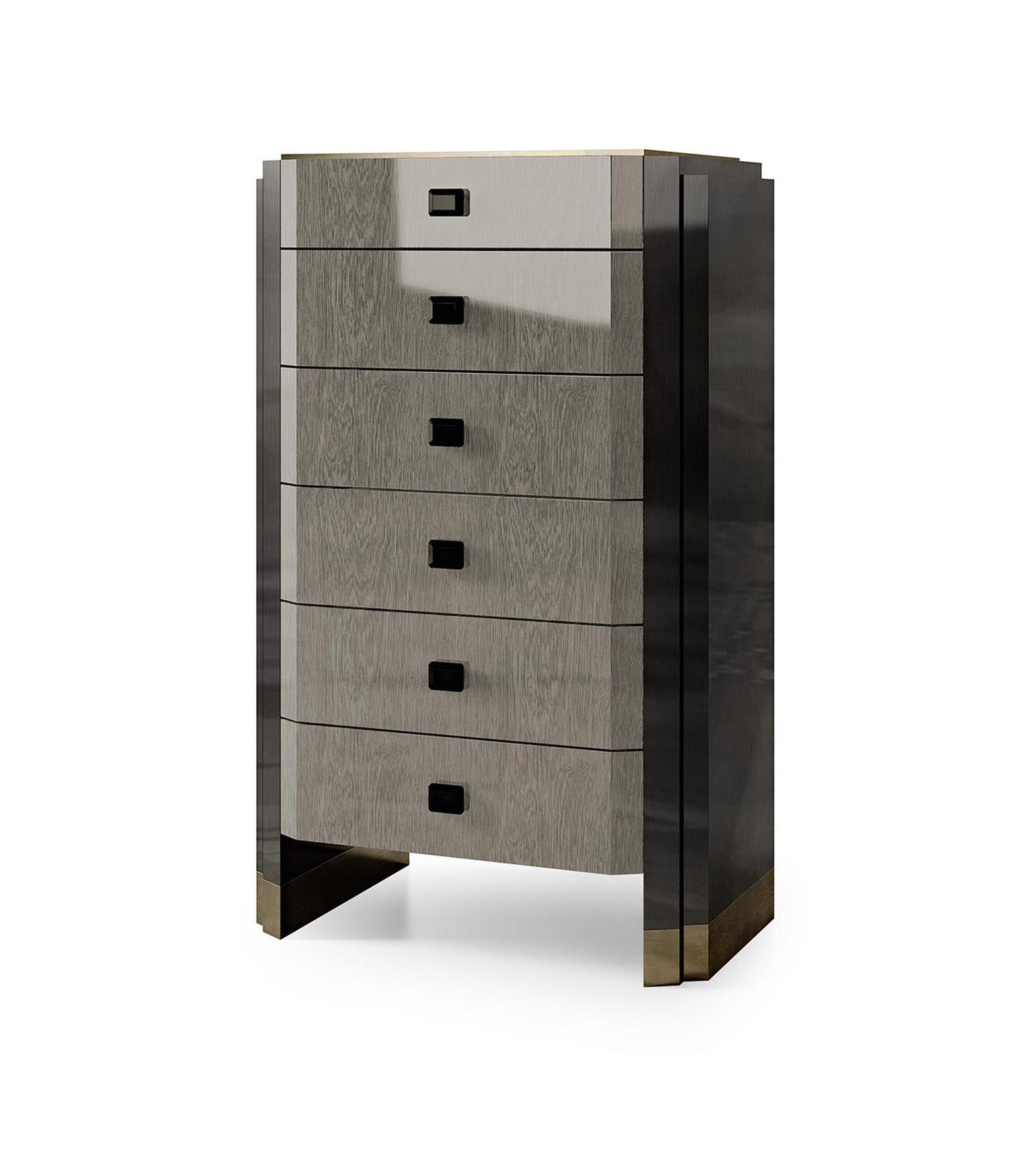 Chest of Drawers with Bronze Accents